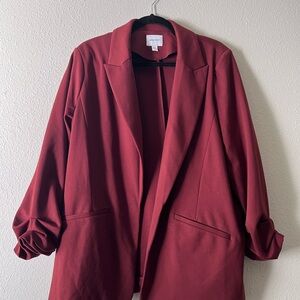 Women’s Nine West Deep Red Open-Front Blazer - XXL